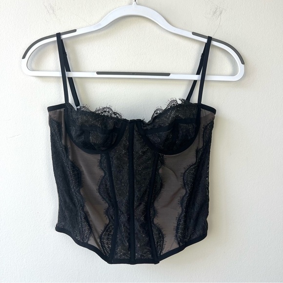 Urban Outfitters Out From Under Modern Love Corset Top Black - Picture 1 of 5